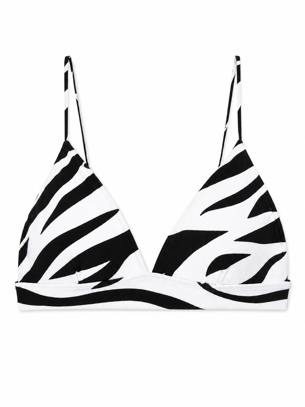 H&M Zebra Print Triangle Bikini Top Size 2 Y2K Swim